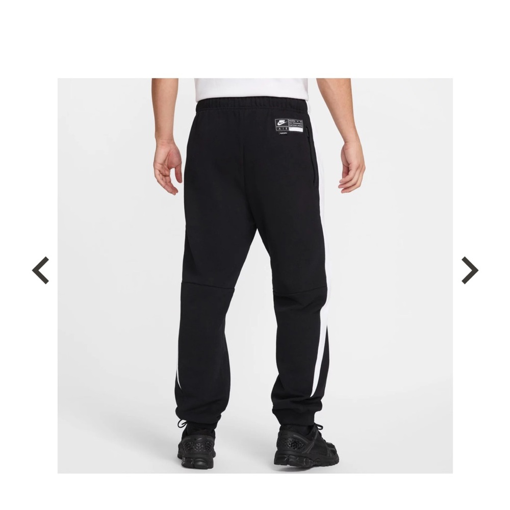 Nike Men's fleece Black Joggers with White Accents